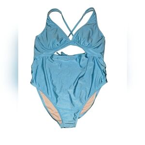 Isabel Maternity by Ingrid & Isabel Blue One Piece Swimsuit, XL, NWT!!!